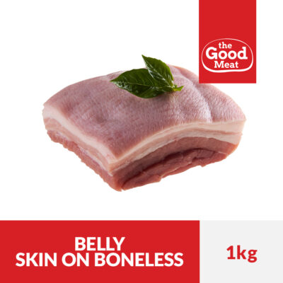 Pork Belly Cut Skin On Boneless Whole (1kg)