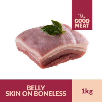 Pork Belly Cut Skin On Boneless Whole (1kg)
