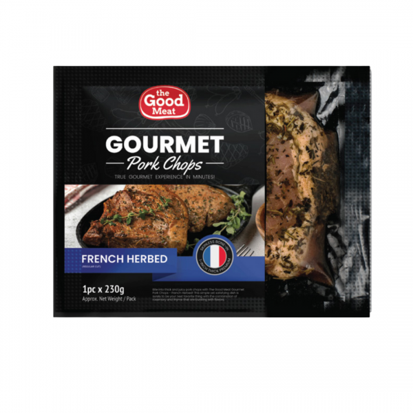 French herbed pork chops packaging