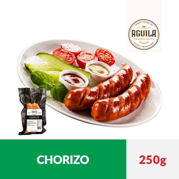 Aguila Chorizo sausages on a plate