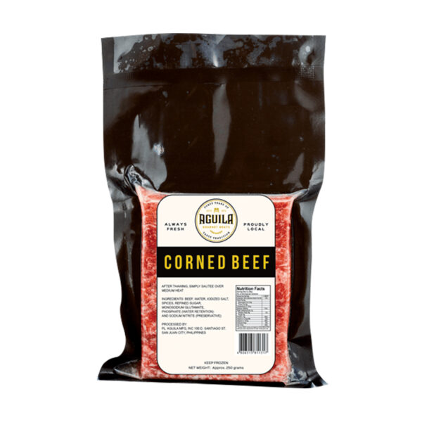 Aguila Corned Beef packaging