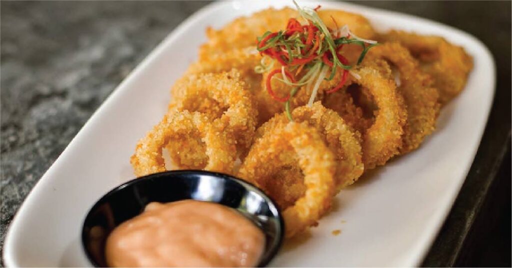 A plate of crunchy calamares or calamari