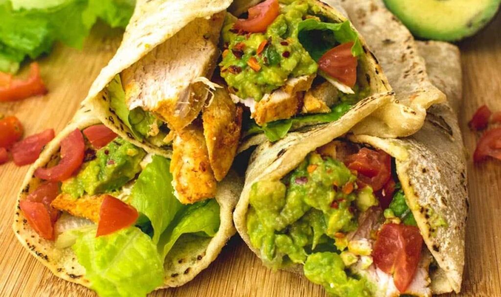 Yummy grab-and-go servings of Chicken Avocado Wraps